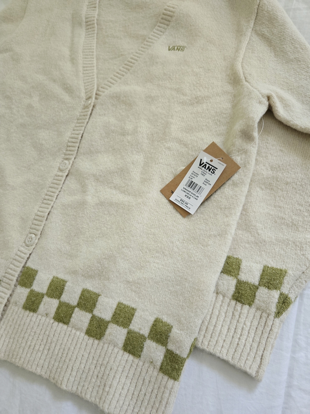 Van's Lowcheck Cardigan | Turtledove | XS/S - Picture 2 of 4